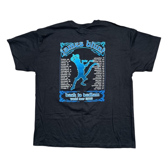 Vintage Y2K James Blunt Back to Bedlam 2006 World Tour Music T Shirt Mens XL - Picture 2 of 6